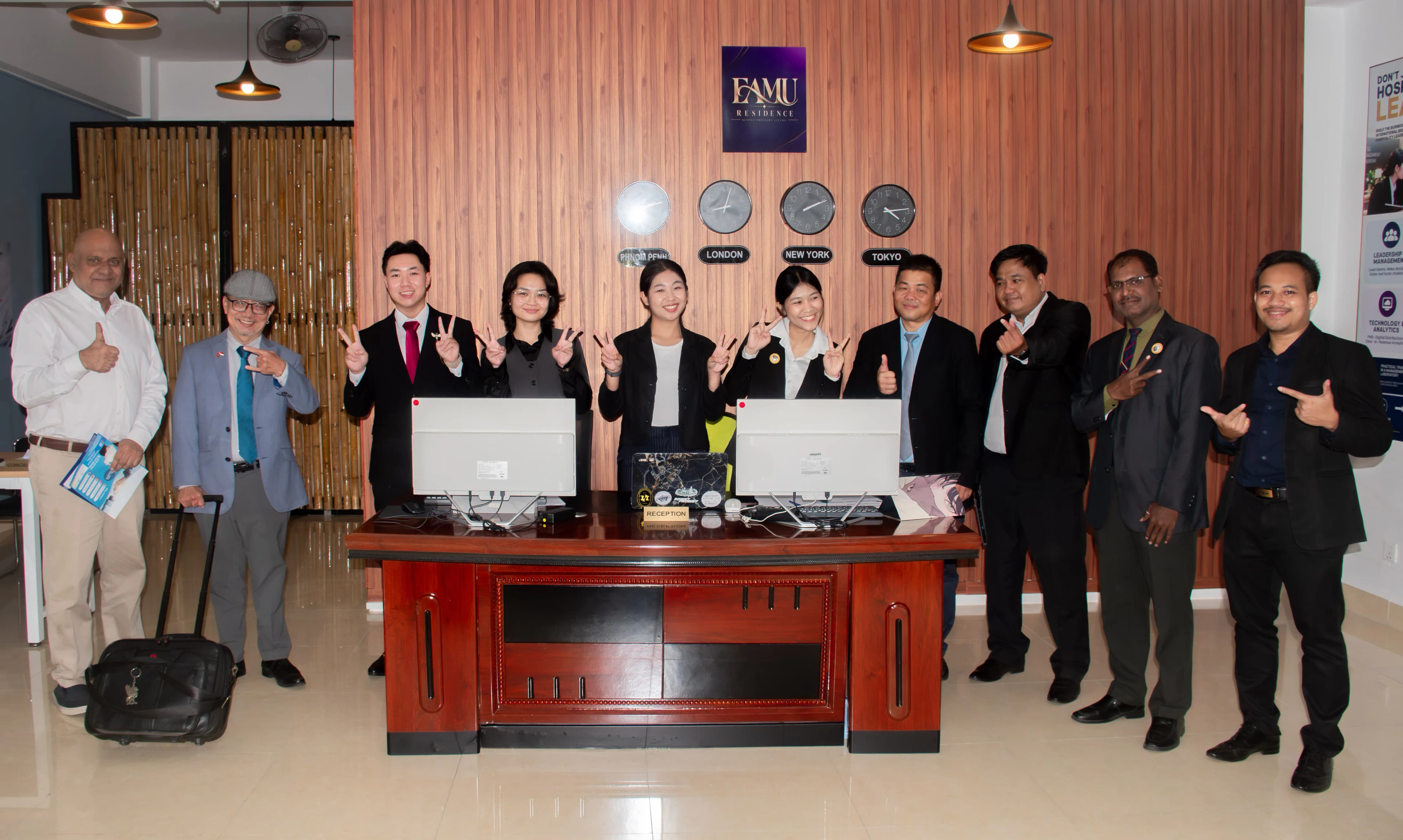 HTM Students Bring Real-World Hotel Service to Life Through Role-Play at EAMU Training Center.
