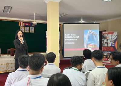 School talk at Bak Touk High School in June 2024