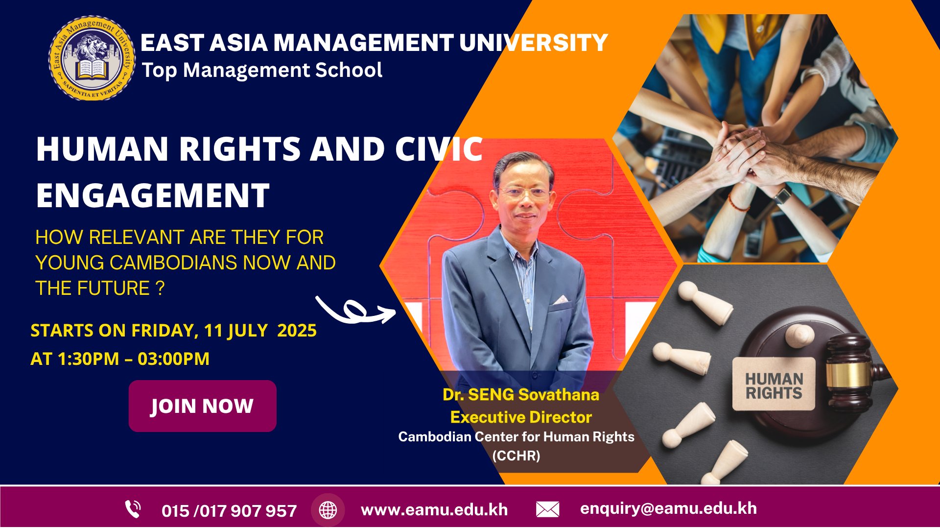 Powerful Social Awareness Talk 2025 at EAMU – Human Rights & Civic Engagement for Young Cambodians